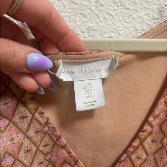 House of Harlow 1960 Shona Joy Metallic Smocked Mini Dress - Picture 6 of 6